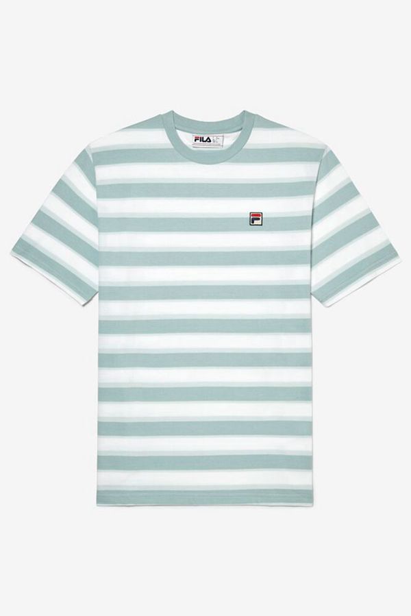 Fila Pietersite Striped Men's Tee - Blue/White,NZ 184-65371